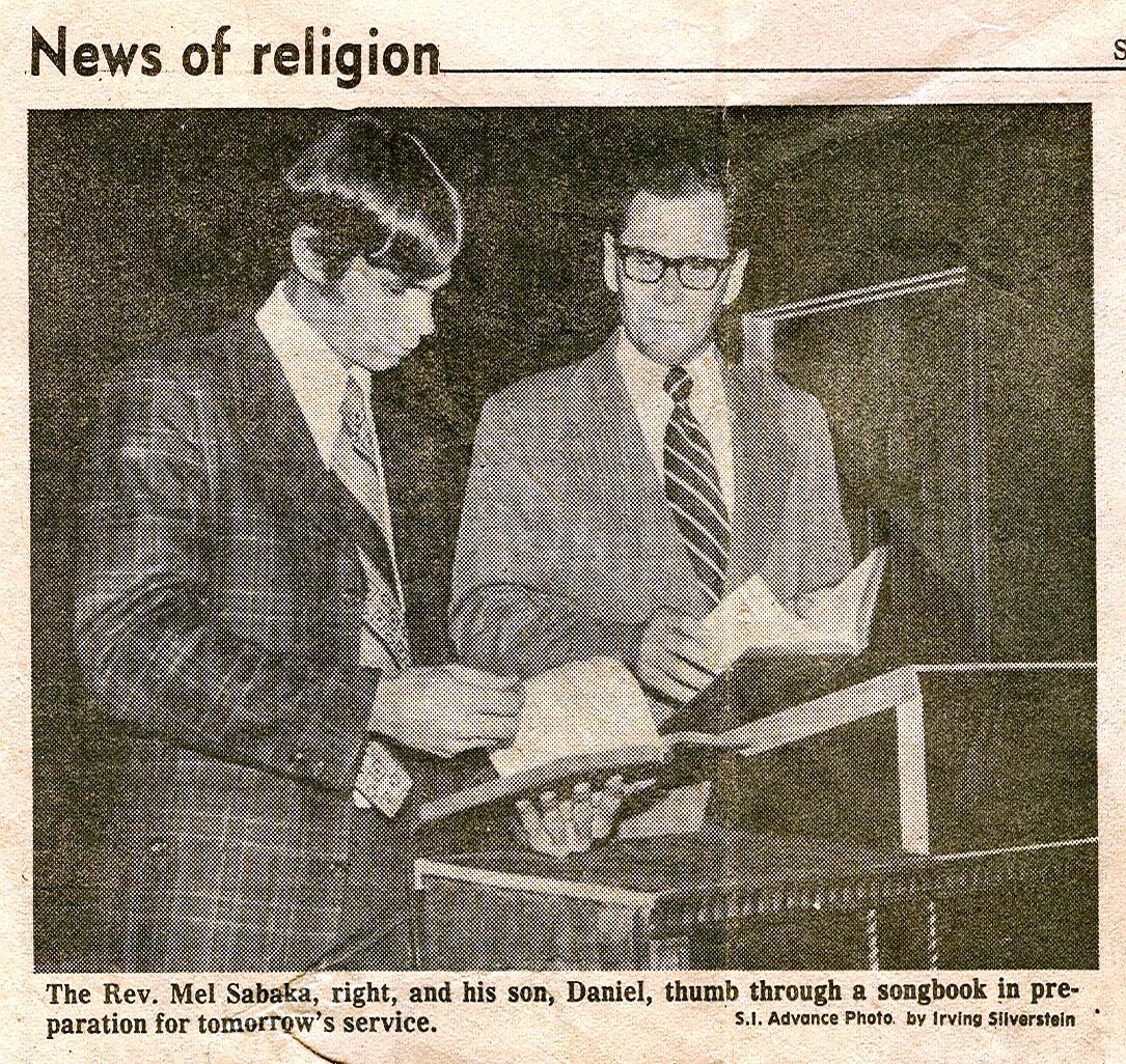 Pastor Mel and Dan preparing for our first service